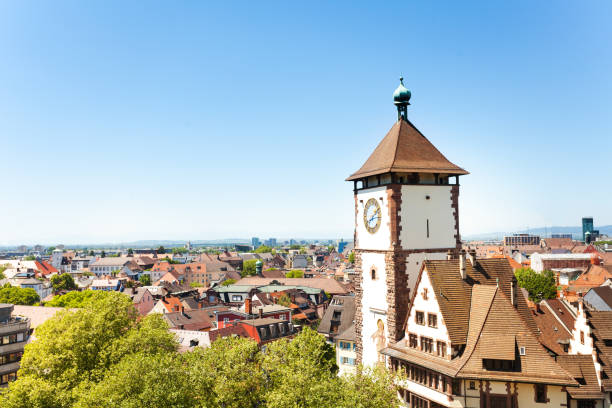 istock Freiburg cityscape with Schwabentor tower, Germany 1014164792