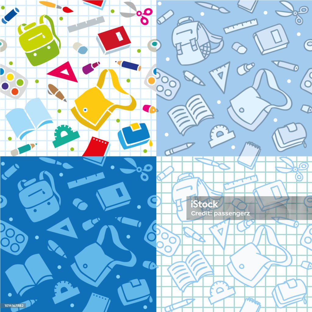 Pattern Escolar School Seamless Pattern With Education Supplies Stock Illustration ...
