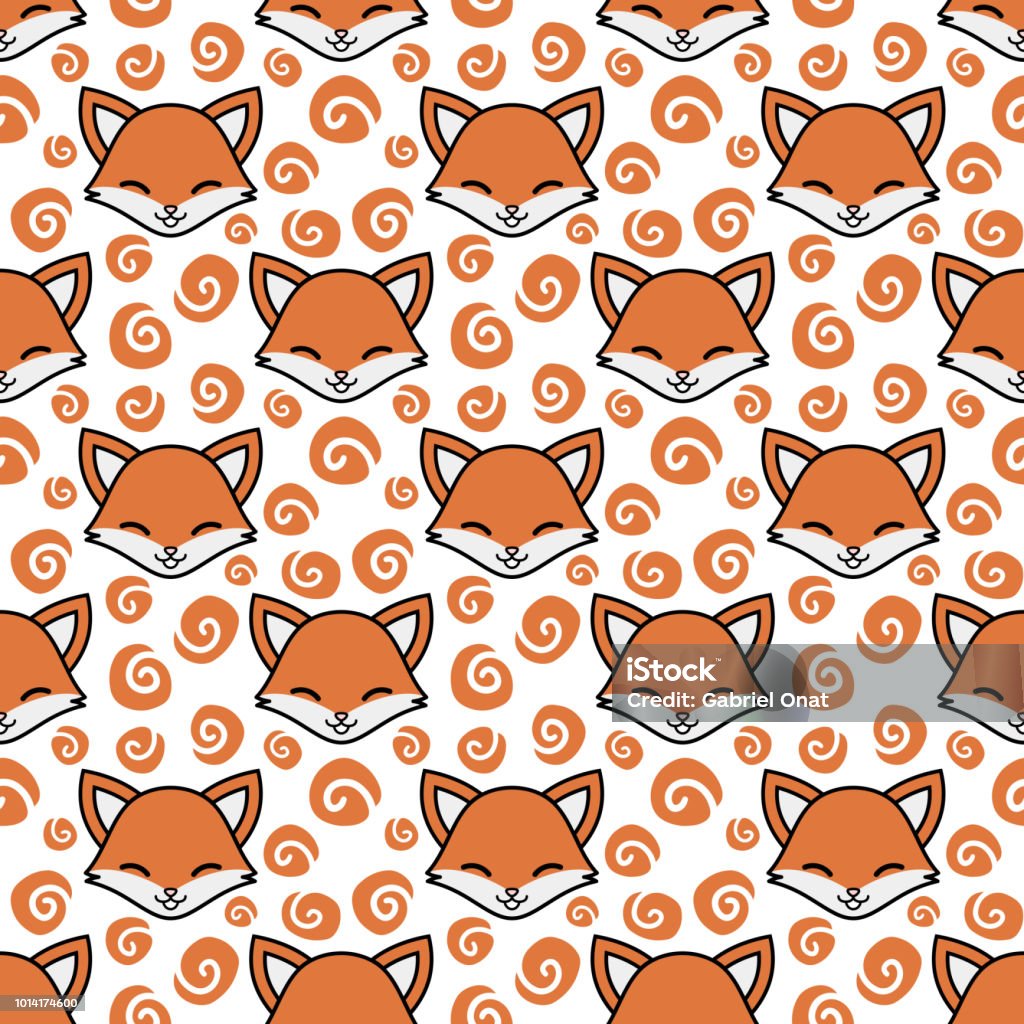 Fox Shape Pattern Fox Pattern Stock Illustration - Download Image Now - Animal, Animal ...