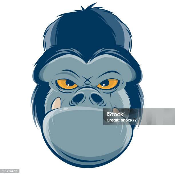 Angry Gorilla Head Clipart Stock Illustration - Download Image Now - Ape, Anger, Animal