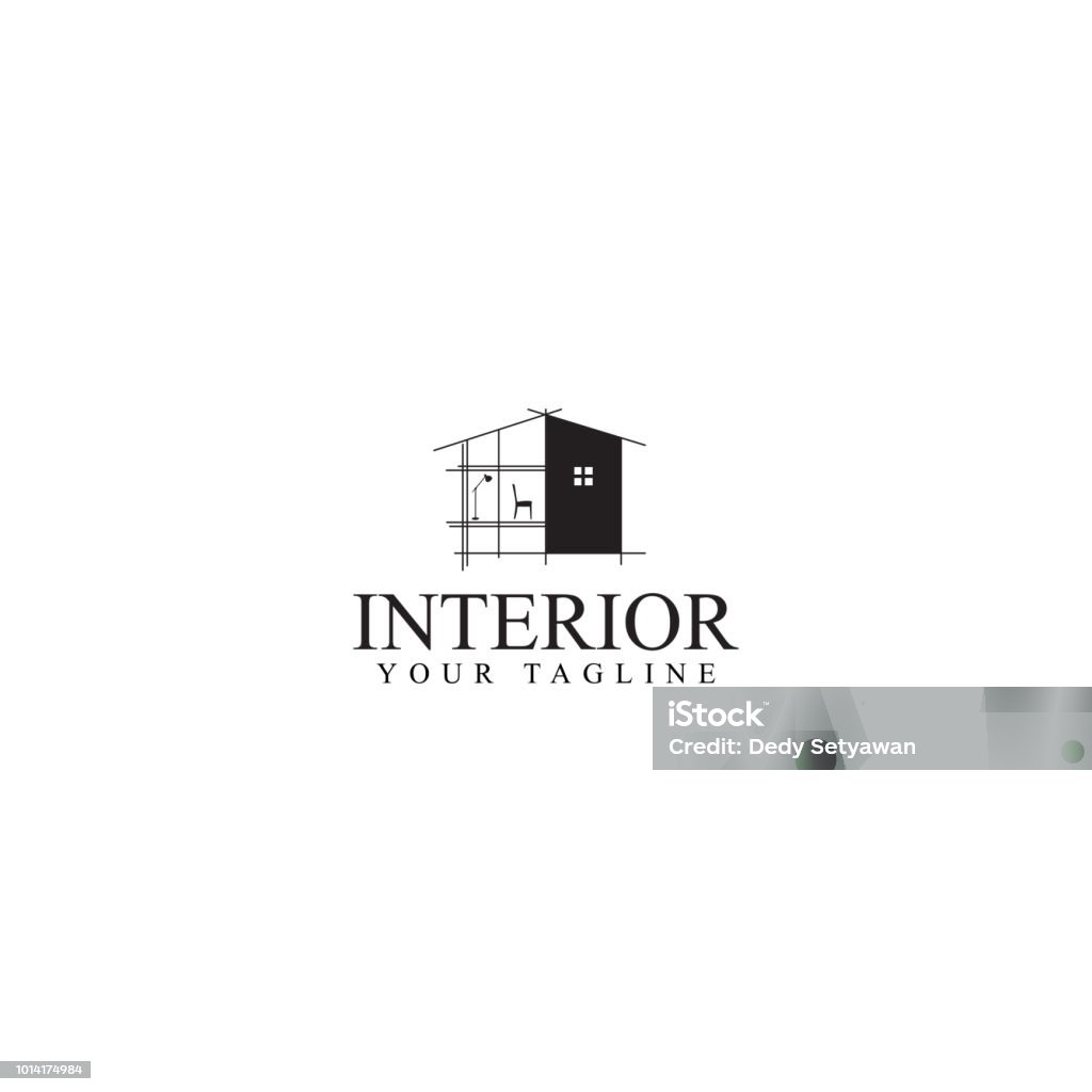 interior design property design templates and building sketches. design furniture isolated white background Logo stock vector