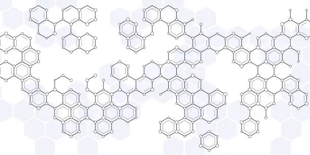Vector illustration of scientific hexagons