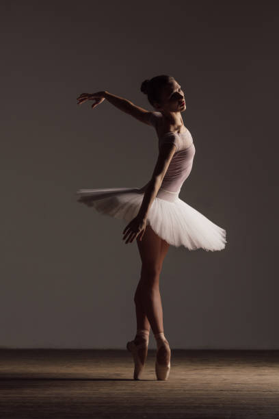 istock Young beautiful ballerina is posing in studio 1014197344