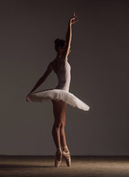 istock Young beautiful ballerina is posing in studio 1014197396