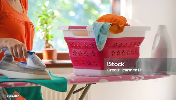Collapsible Silicone Laundry Basket Stock Photo - Download Image Now -  Foldable, Laundry, Folding - iStock