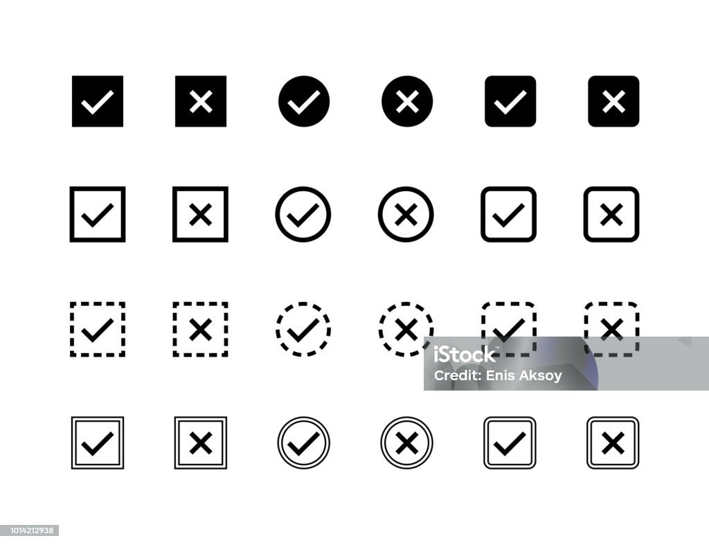 Tick Check Mark Icons Checkbox stock vector
