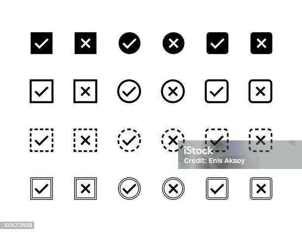 Tick Check Mark Icons Stock Illustration - Download Image Now - Checkbox, Icon Symbol, Check Mark