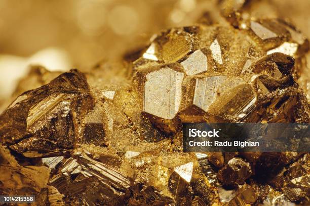 Detailed Closeup Of The Mineral Iron Pyrite Also Known As Fools Gold Stock Photo - Download Image Now