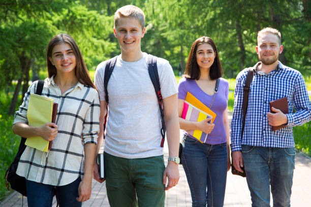 Group of student outdoor stock photo
