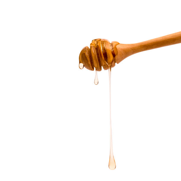 isolated honey dripper on white background