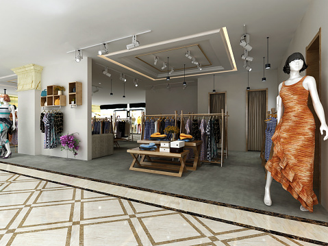 3d render of Fashion store