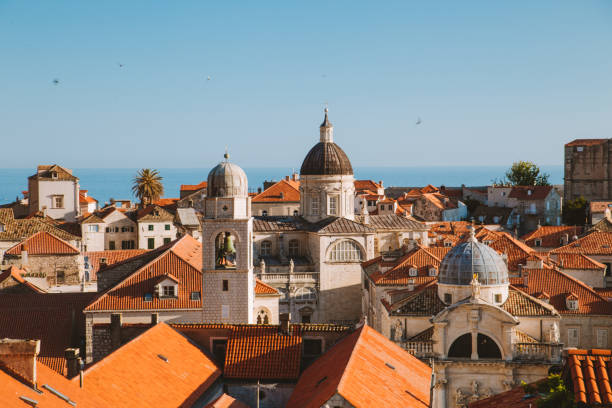 istock Dubrovnik terra cotta rooftops at sunset, Dalmatia, Croatia 1014219792