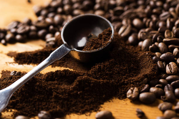 istock Metalic spoon and coffee 1014220586