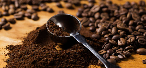istock Metalic spoon and coffee 1014220628