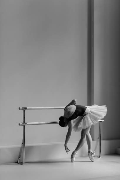 istock Beuatiful ballerina training in the class 1014220930