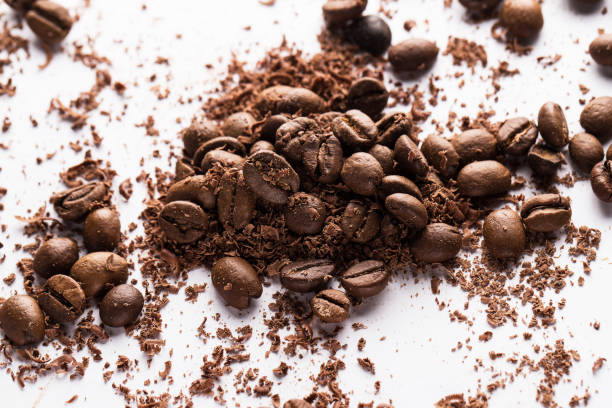 istock Coffee beans and particles of black chocolate 1014224150