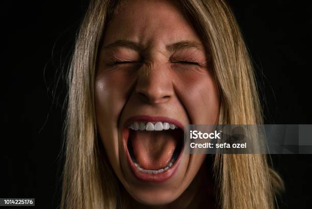 Screaming Woman Stock Photo - Download Image Now - Shouting, Screaming, One Woman Only
