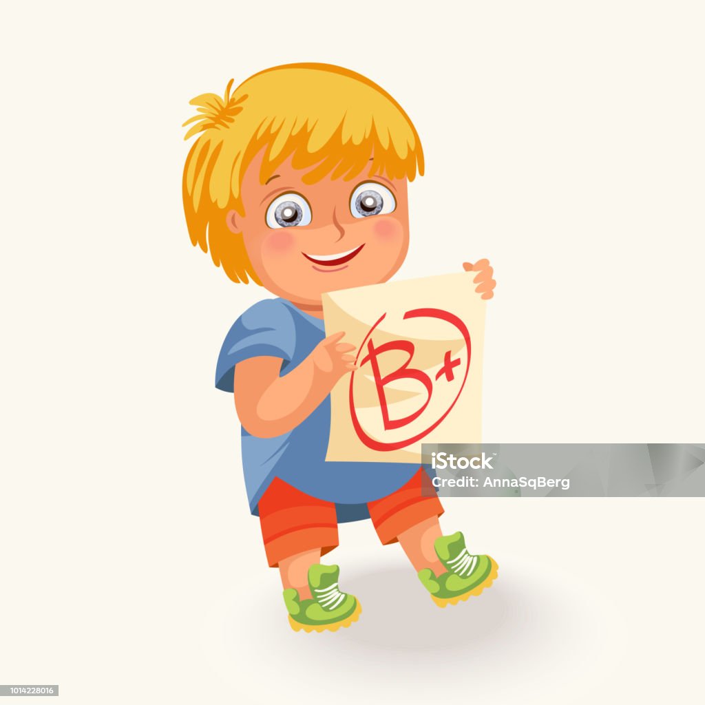 Smiling Boy With Test Paper Mark Stock Illustration - Download Image Now -  Autumn, Back, Back to School - iStock