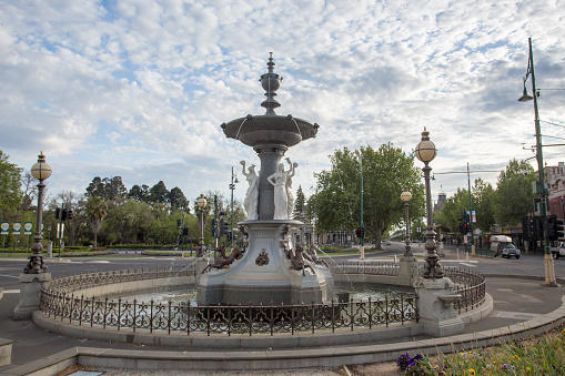 The famous Alexandra Fountain at the corner of Midland Hwy and View St in Bendigo, Victoria, Australia