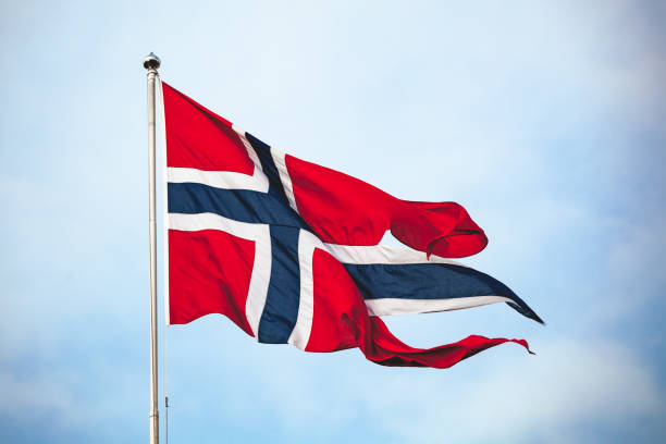 istock State and war flag of Norway 1014243308