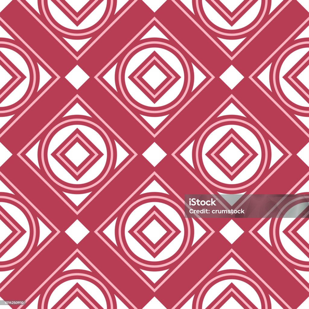Geometric Red Seamless Background Pale Red Pattern Stock Illustration ...