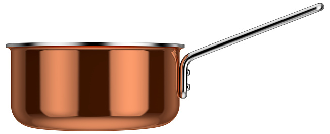 A saucepan used in many kitchens to cook food.