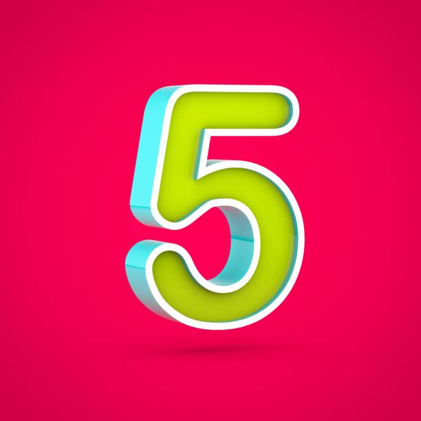 istock Juicy number 5 isolated on hot pink background. 1014253252
