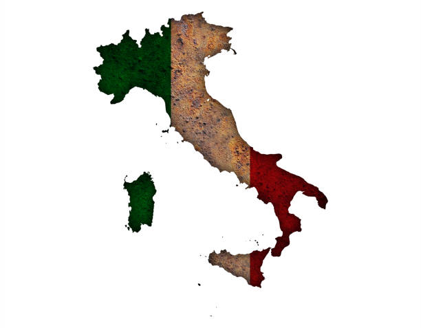 Textured map of Itlay in nice colors