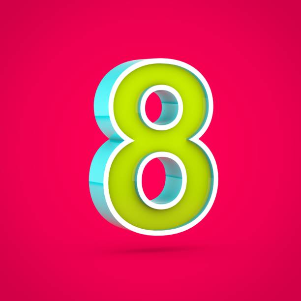 istock Juicy number 8 isolated on hot pink background. 1014253412