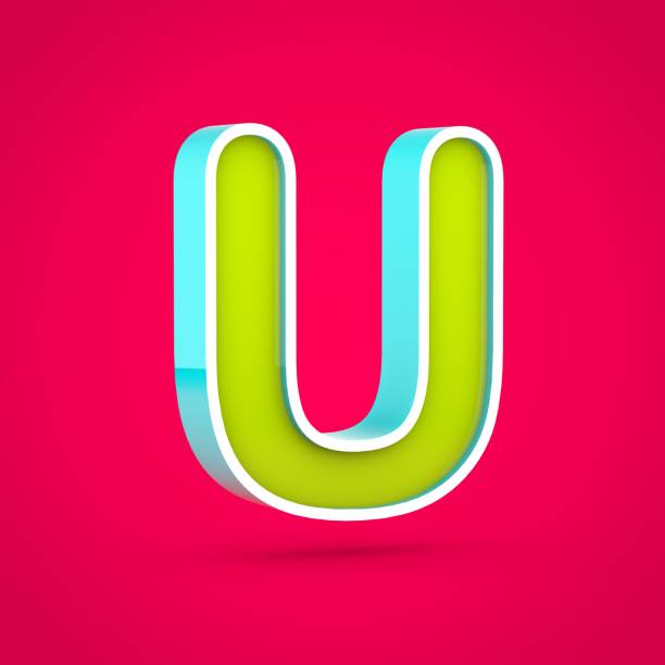 istock Juicy letter U uppercase isolated on hot pink background. 1014254536