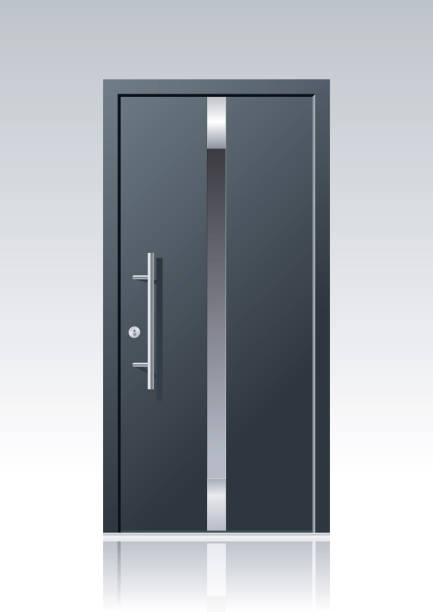 trendy vector front door vector art illustration