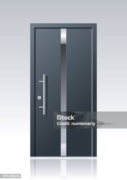 Trendy Vector Front Door Stock Illustration - Download Image Now - Front Door, Modern, Aluminum