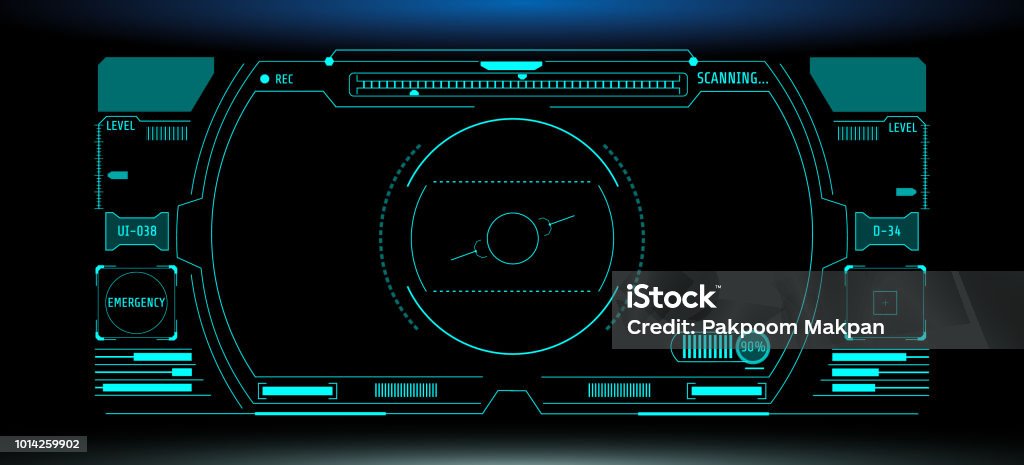 Hud Futuristic Elements Automatic Target Scan User Screen Interface ...