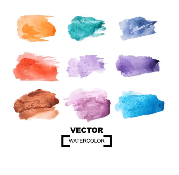 Vector illustration of Watercolor color stains.