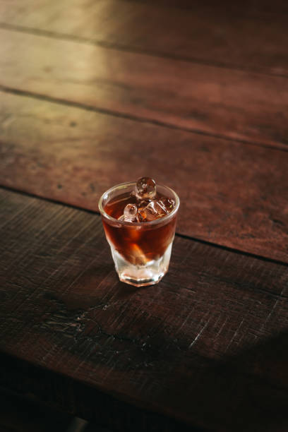 istock Cold brew coffee with ice on wooden table 1014263496