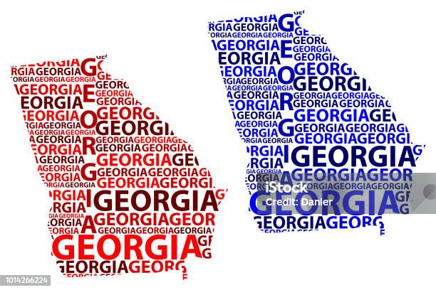 Map Of Georgia Vector Illustration Stock Illustration - Download Image Now - Abstract, American Culture, Blue