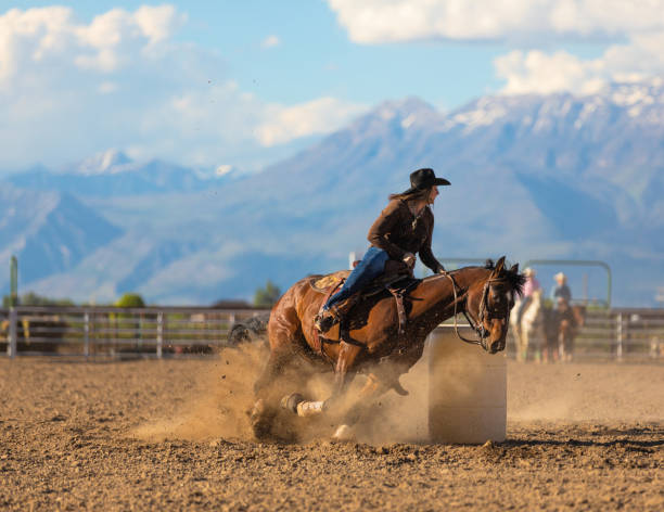istock Cowgirl barrel racing rodeo 1014271820