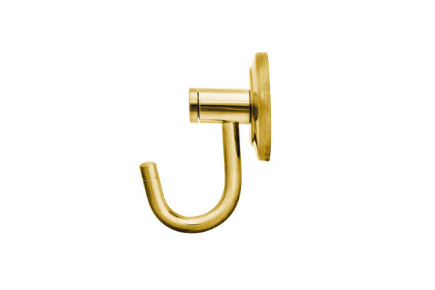 istock Golden Metal hanger (wall, hanger, hook) isolated on white background 1014275198