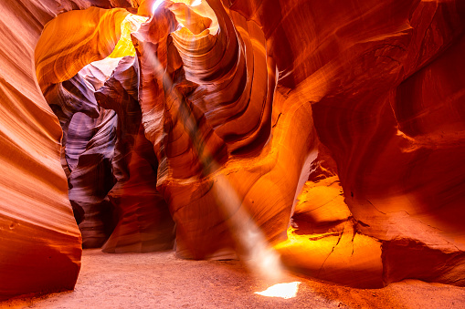 Upper Antelope Canyon in the Navajo Reservation near Page, Arizona USA