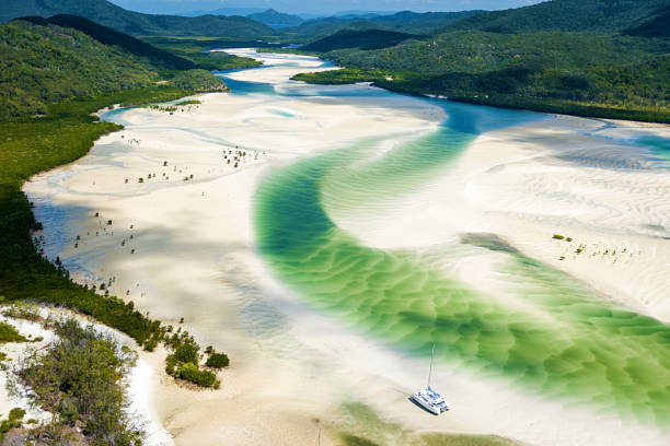 Hill Inlet, Whitsundays, Queensland. stock photo