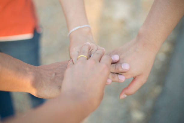 istock Close up group of hand.power of team work. 1014317038