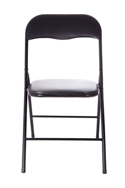 black folding office chair isolated on white