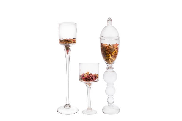 Elegant glass vase isolated on a white background (glass, empty, vase)