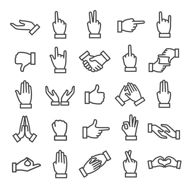ilustraciones, imágenes clip art, dibujos animados e iconos de stock de conjunto de iconos - serie inteligente de gestos - assistance ok sign ok help
