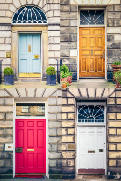 istock Set of traditional front doors 1014330128