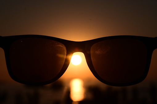 Sunglasses at sunset