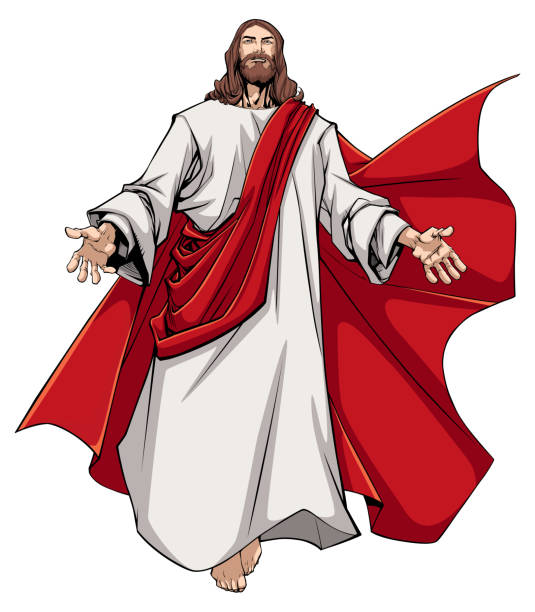 Jesus Open Arms Illustration of Jesus Christ greeting you with open arms. jesus christ illustrations stock illustrations