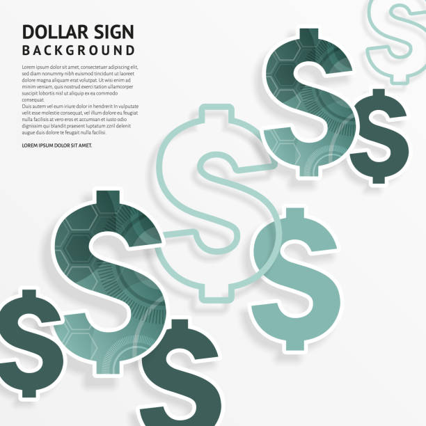 Dollar signs on white background. Vector. Dollar signs on white background. dollar sign background stock illustrations