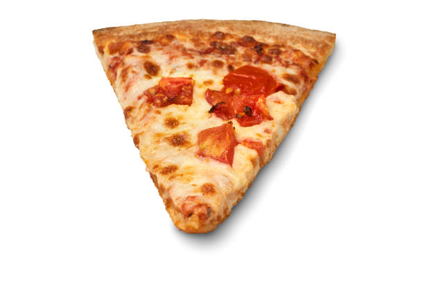 istock Slice of cheese pizza close-up isolated on white background. 1014367776