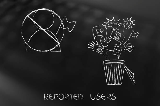 istock bin with negative content on social media getting deleted next to banned user 1014368000